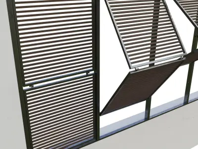 Shutters 7 slat wall design for windows and doors 3D model