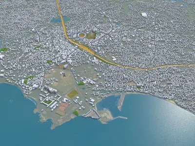 Kannur Kerala India 10km Low-poly 3D model