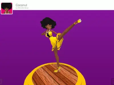 Four Cartoon Girls Volume 2 Low-poly 3D model