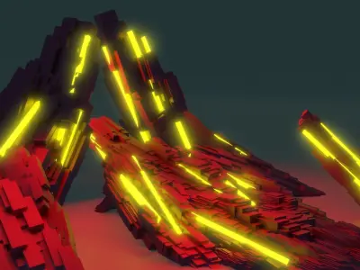 big ligthy rocks Low-poly 3D model