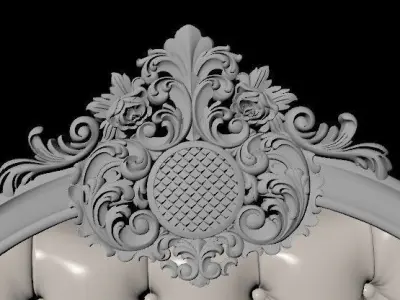 bed headboard 3D model 12