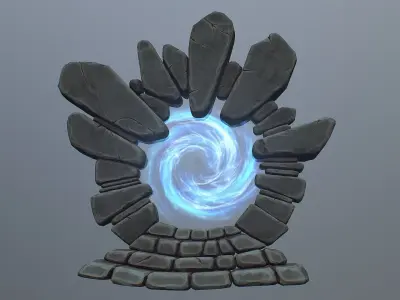Stone Portal 2 Low-poly 3D model