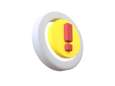 Battery Circle with Exclamation Mark Symbol v1 004 Low-poly 3D model