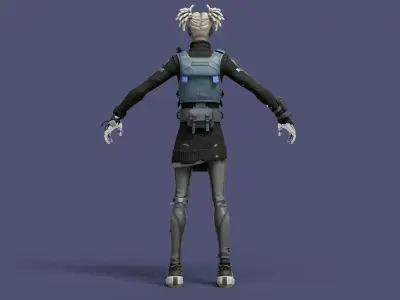 Bytes Cyberpunk Rigged Character 3D model