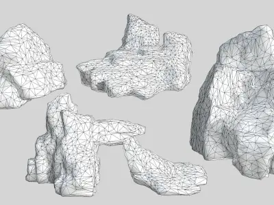 Rock Set Low-poly 3D model