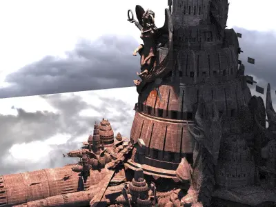 Dark Gods Lilith Full Temple Ships kit bash 3D model