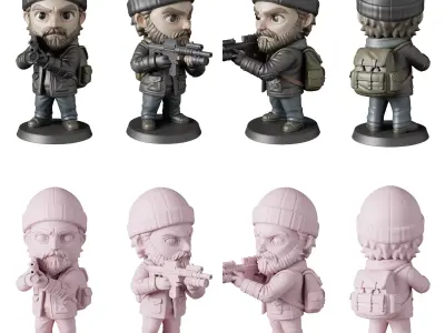 STL printable - Stranger Things 5 Characters - textured GLBs  3D print model