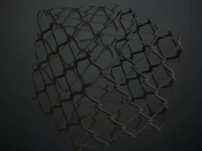 Security Diamond Mesh Metal Fence PBR Seamless Texture