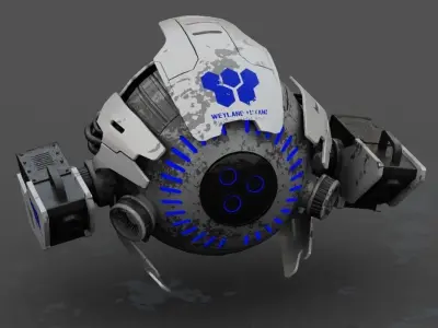 Drone Bot  rigged 3D model