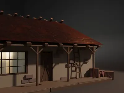 Rural Home Low poly 3D model