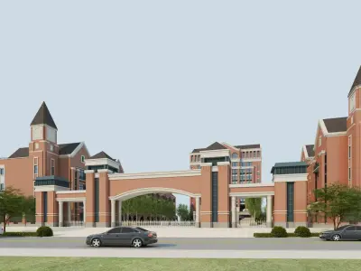 School Building 05 Low-poly 3D model