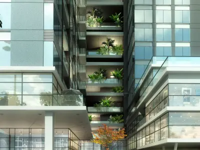 3Dmax fashion city commercial square building 295 3D model