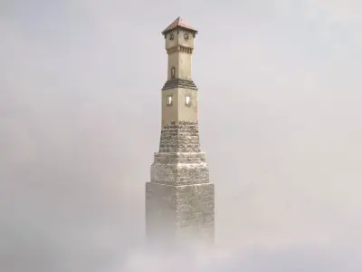 Medieval DRAGON Tower 02 Low-poly 3D model