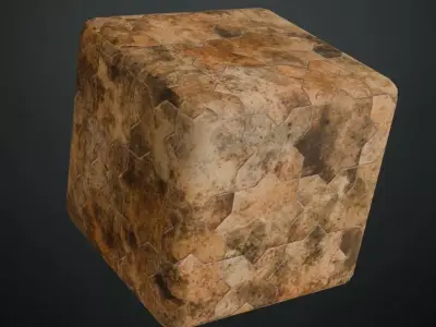  Ancient Sandstone Islamic Star Pattern Tiles PBR Seamless Texture