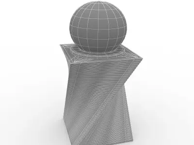 Floating Sphere Marble 3D model