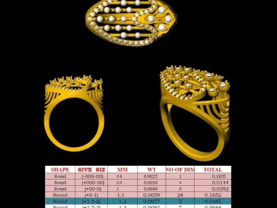 Dazzling Charm Luxe Diamond Ring for the Modern Lady 3D print model