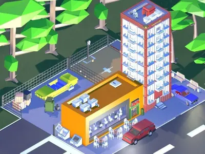 House city building game Free low-poly 3D model