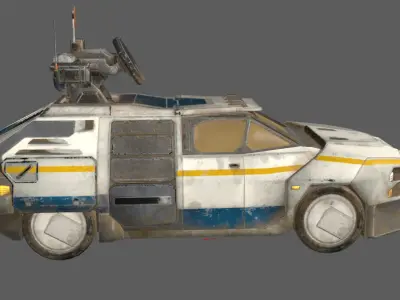 Next generation tanks armored vehicles radar vehicles Low-poly 3D model