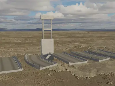 Highway Parts  Low-poly 3D model