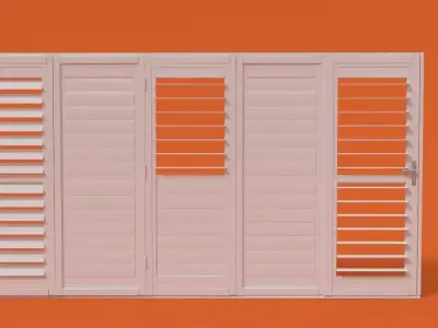 Bi-fold shutter security door 3D model