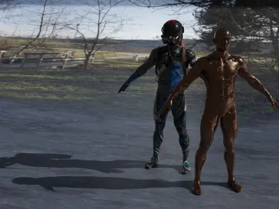 3D model of sci fi gas man with pack 3D model