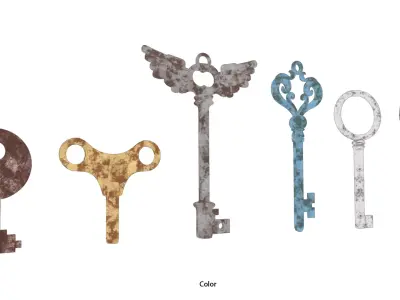 Keys Pack Rusty Version - 10 in 1 3D model