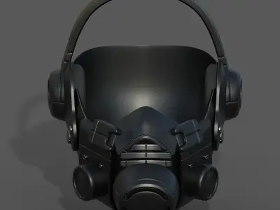 Gas mask black plastic protection isolated scifi  Low-poly 3D model