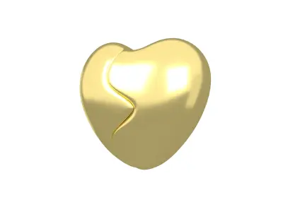 Broken Heart v1 010 Low-poly 3D model