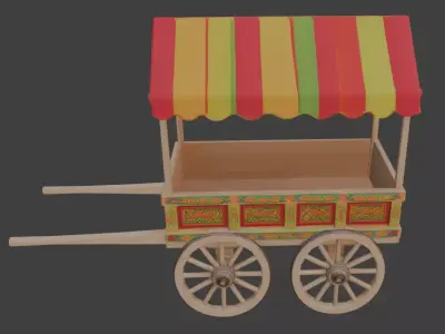 Street Food Cart 3D Model 3D model