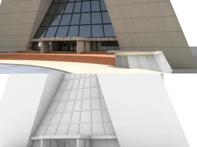 Wilson Hall Fermilab building Low-poly 3D model