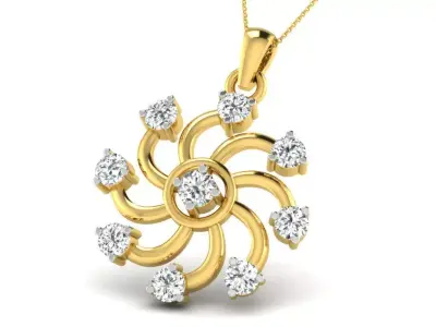 diamonds pendant 3D print model shop