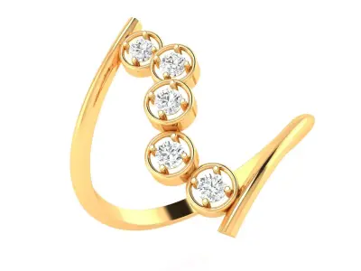 AR-LRZ-0021 diamond ring gold 3D print model