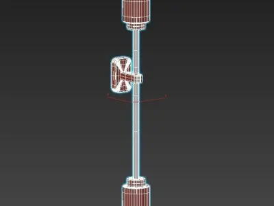 hanston two light wall sconce in brass 3D model