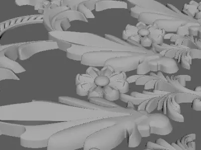 Central decor ornament for furniture 3D model 1097