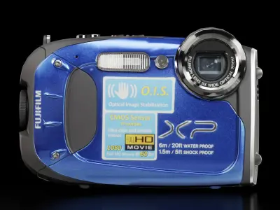 Fujifilm FinePix XP60 Blue rugged and proof digital camera Low-poly 3D model