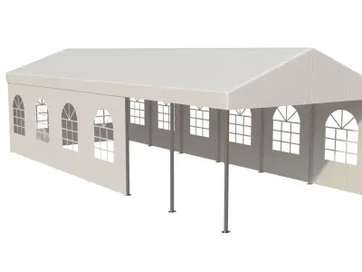 Wedding party tent with windows 3D model