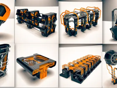 Mega Alien Structures - 100 Models Kitbash Set 3D model