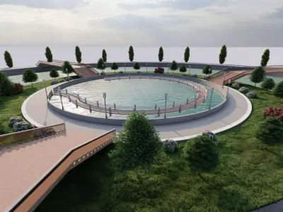 park-public park-Private Park Landscape 3D model