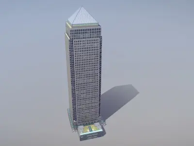  London One Canada Square Low-poly 3D model