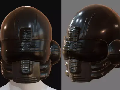 Gas mask helmet 3d model scifi Low-poly  Low-poly 3D model 183