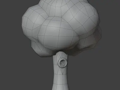 Cartoon Tree With Hollow 3D Model Low-poly 3D model