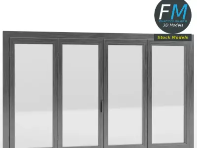 4 panels large window 3D model