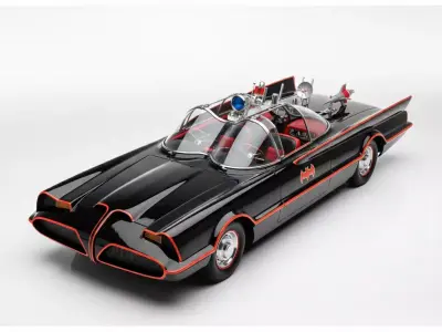 Vintage 1960s Retro Concept Batmobile Low-poly 3D model