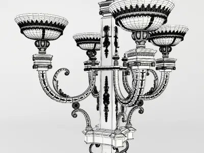 Standing classic chandelier 3D model