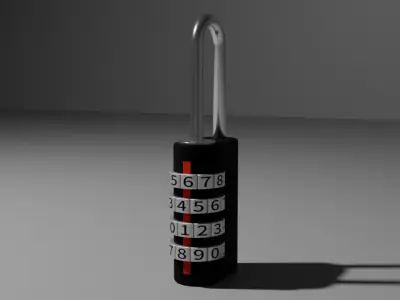 4 digits dial lock 3D model
