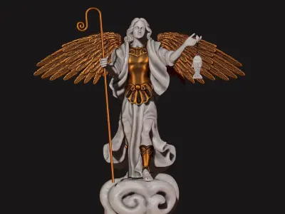 Raphael Archangel - Metal - Wood - CNC Rounting and 3D print model