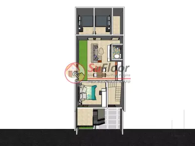 House 5x8m code 568 - Sketchup 3D model 3D model 3D model