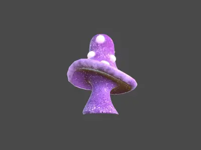 Fantasy Mushroom B06 Purple - Scene Backdrop Design Low-poly 3D model