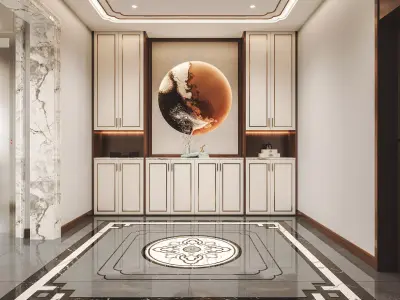 New style entrance Chinese hall 3D model