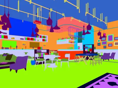 Business Restaurant - Coffee - Banquet  217 3D model